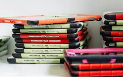 Stack of colorful tablets.