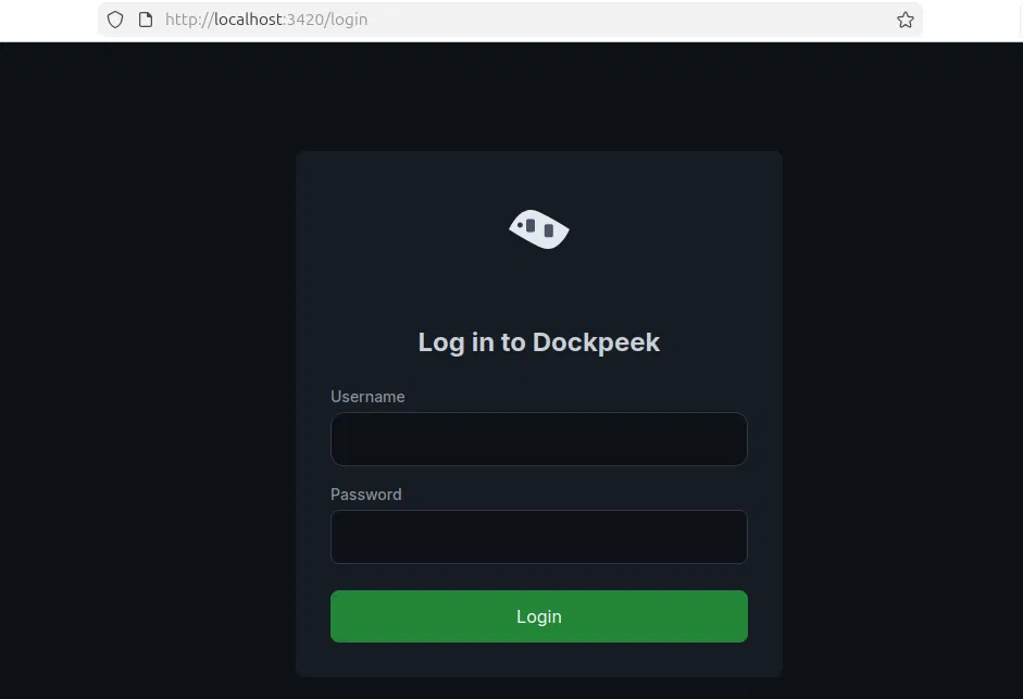 Connectez-vous à Dockpeek