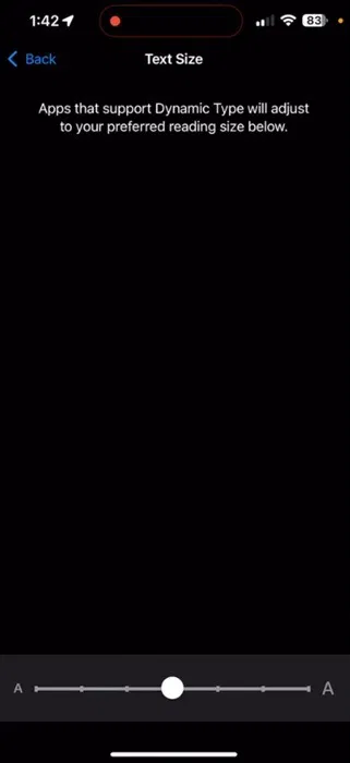 Changer la taille du texte sur iOS.