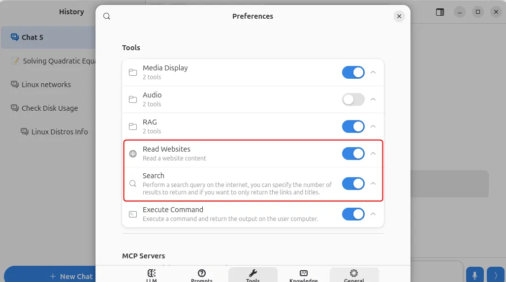Intégration de la recherche Web