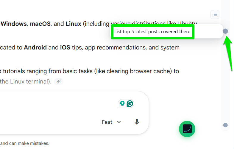 Bouton de défilement de la chronologie dans Gemini Voyager