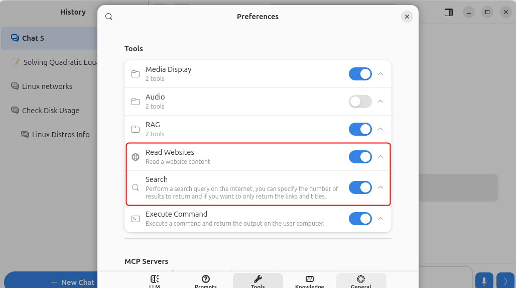 Intégration de la recherche Web
