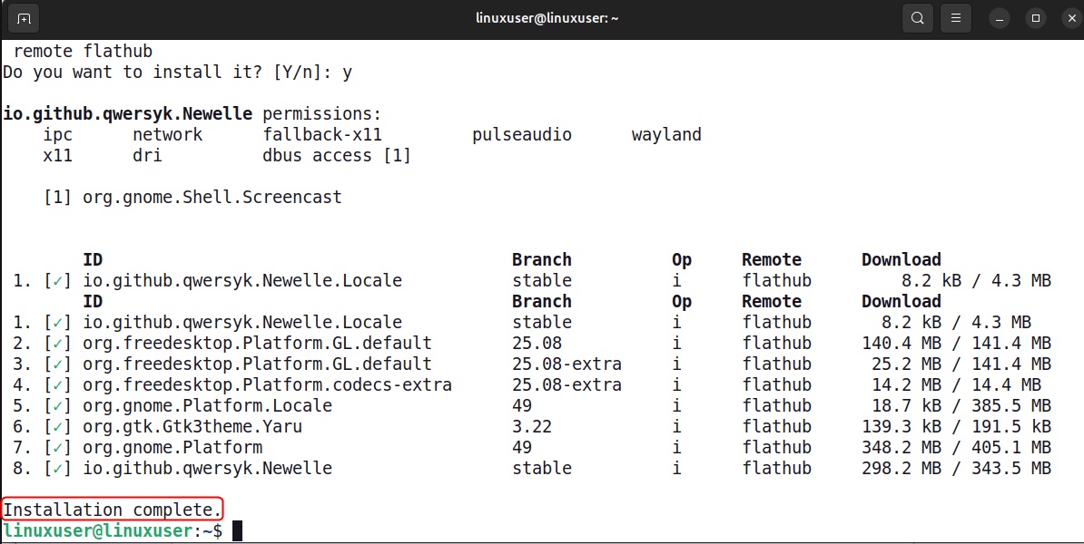 Installer Newelle Linux