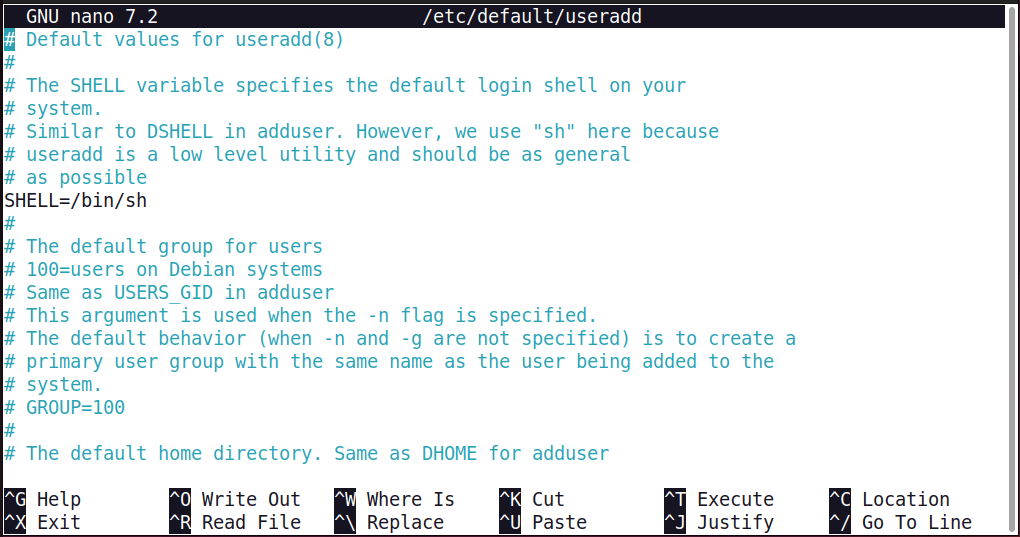 Configurer les valeurs par défaut pour l'utilisateur