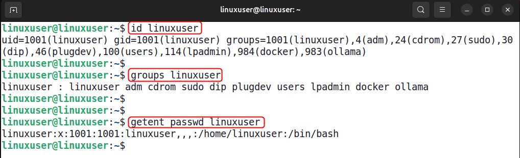 Afficher les informations sur les utilisateurs existants