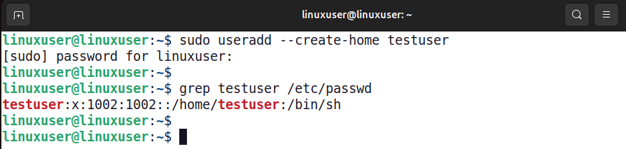 Créer et vérifier un utilisateur