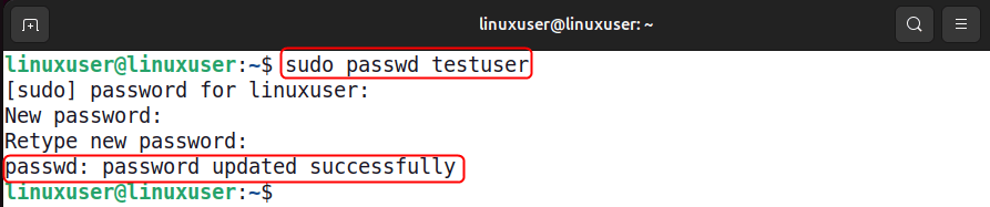 Définir le mot de passe de mise à jour