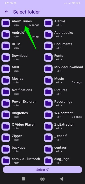 Ajout d'un dossier pour l'alarme