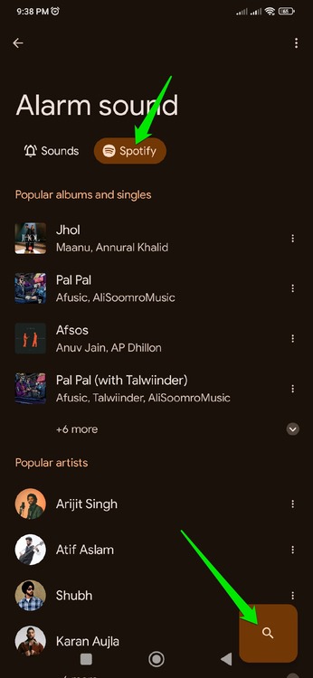 Entrée Spotify Google Clock
