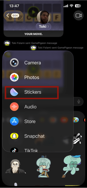 Autocollants de message iPhone