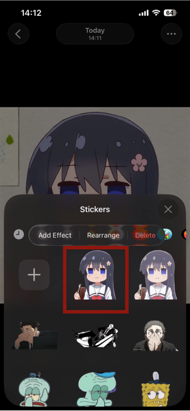 Photos iPhone Ajouter un autocollant ajouté