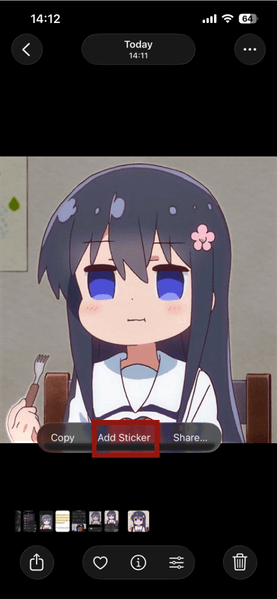 Photos iPhone Ajouter un autocollant