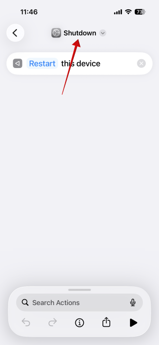 Appuyez sur le nom du raccourci dans l'application Raccourcis sur iPhone.