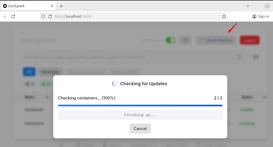 Mises à jour des images Dockpeek