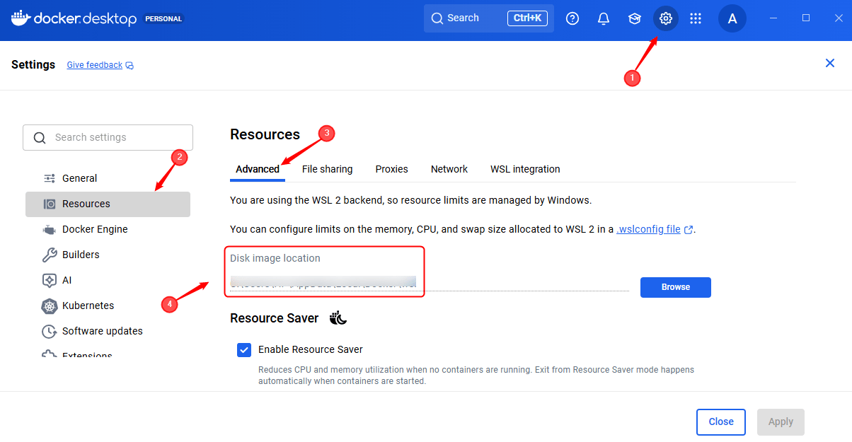 Emplacement de l'image disque