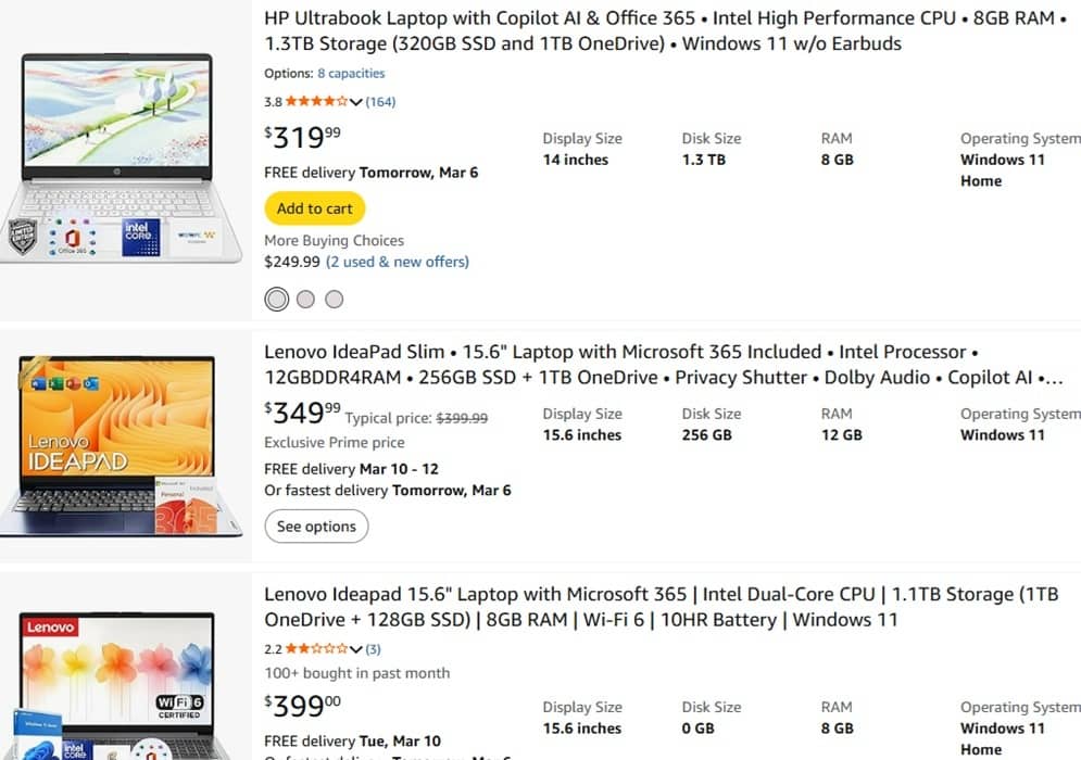 Exemples de différentes marques du pack OneDrive.