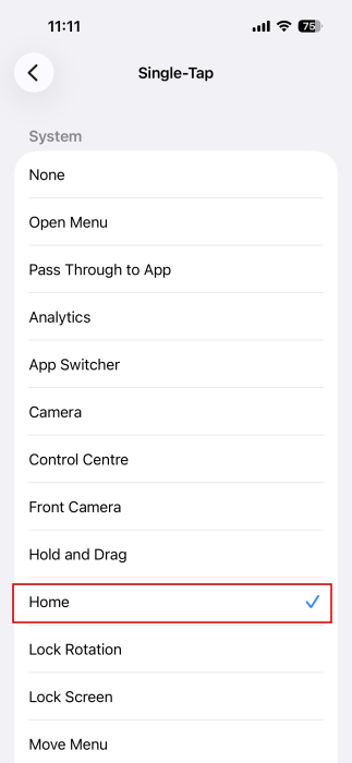 Boutons de navigation Iphone Single Tap Accueil