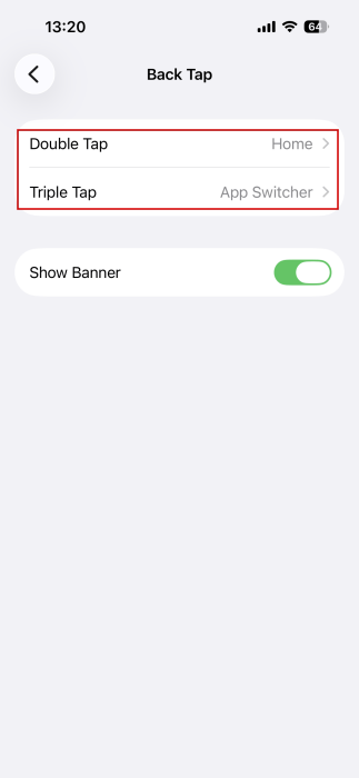 Boutons de navigation Paramètres de l'iPhone Options de retour arrière