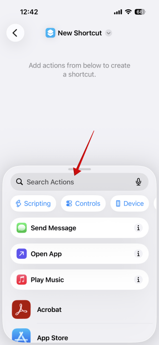 Vérification des actions de recherche de raccourcis Heic Iphone