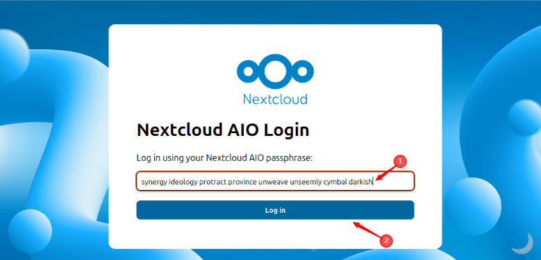 Connectez-vous avec la phrase secrète