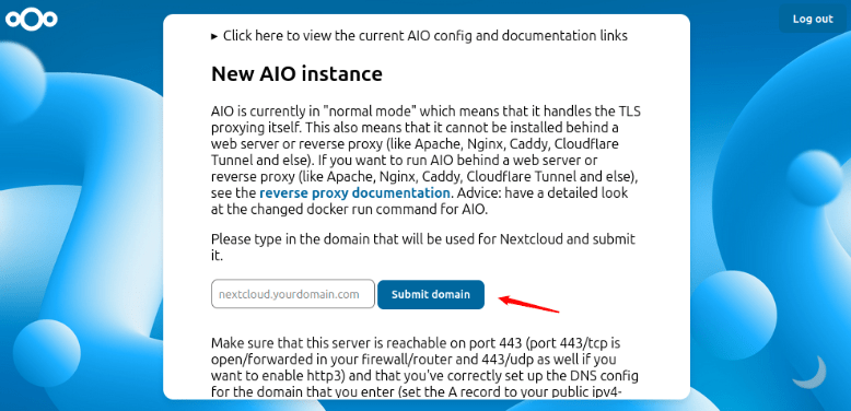 Configurer le domaine Nextcloud