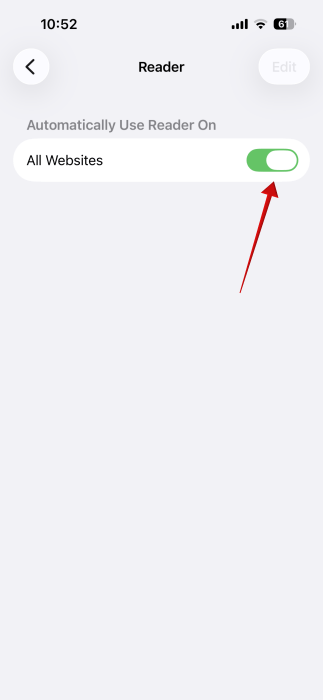 Forcer le mode lecture de Safari sur tous les sites Web