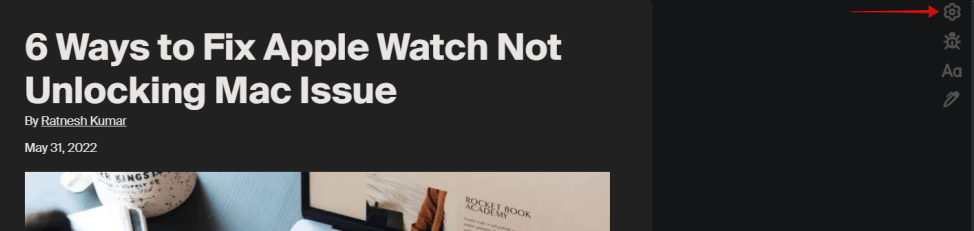 En cliquant sur l'icône d'engrenage dans le navigateur Chrome lorsque vous utilisez l'extension Unclutter. 