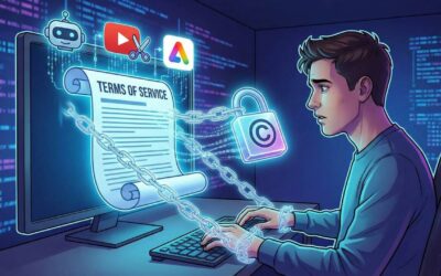 A Man Struggling With Ai Copyright Ownership Issues Due To Tos Clauses