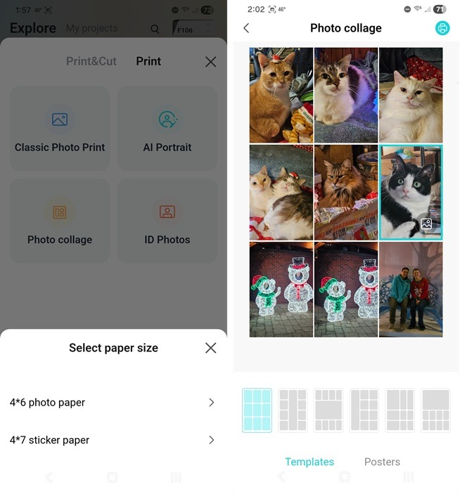 Conception d'un collage de photos dans l'application Liene Photo.