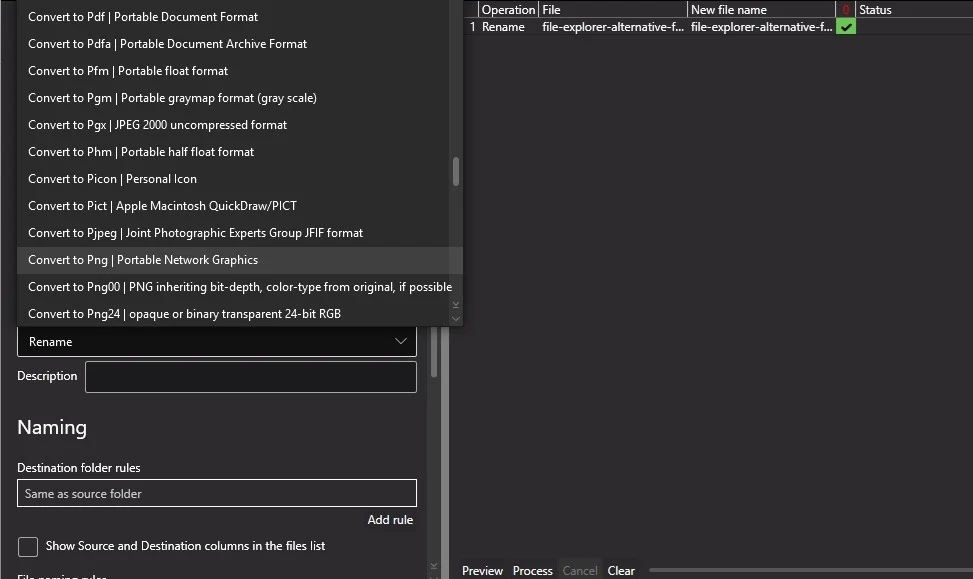 Conversion de fichiers dans OneCommander.