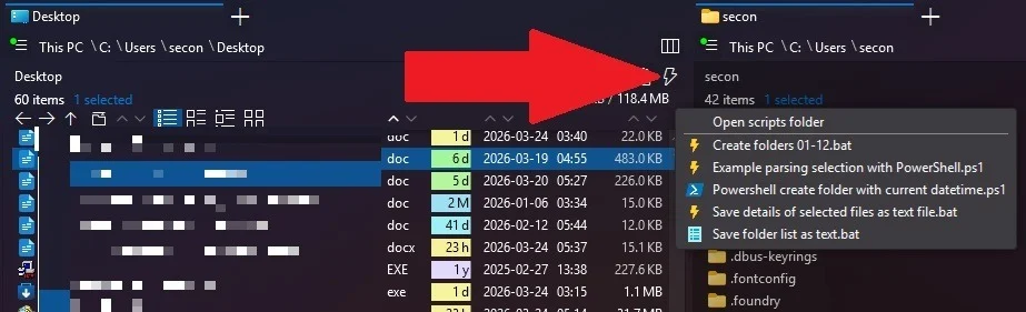 Ajout de scripts dans OneCommander.