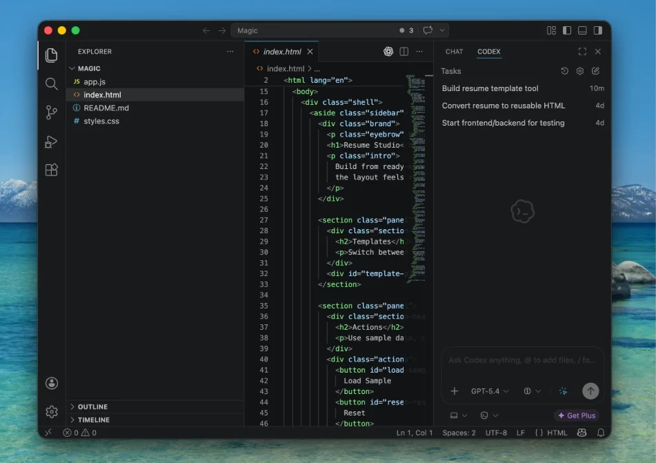 Codex dans VS Code