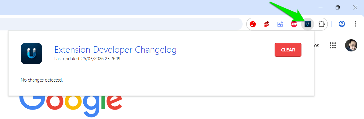 Journal des modifications du développeur d'extension dans l'extension Chrome