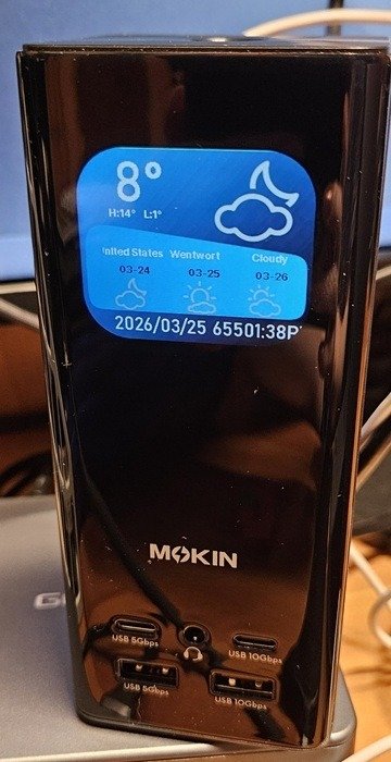 Météo affichée sur MOKiN DockPro DK2403.