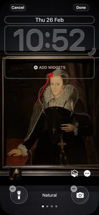 Ajouter le bouton de redémarrage de l'écran de verrouillage de l'iPhone Ajouter des widgets