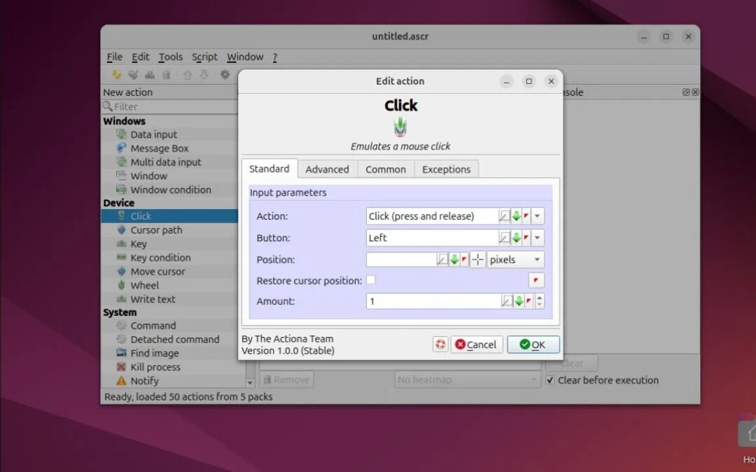 C&rsquo;est ce que j&rsquo;ai utilisé pour automatiser mon bureau Linux, sans toucher au terminal