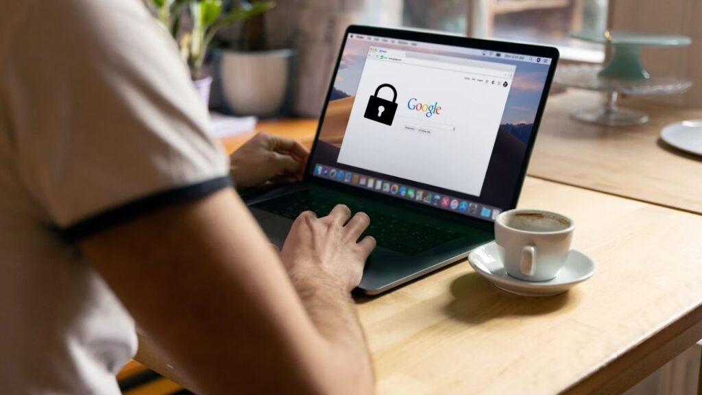 A person using Google Chrome browser on their laptop.