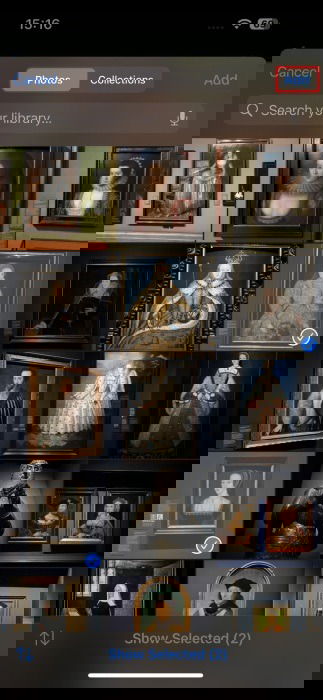 Sélection des images tout en exécutant de nouveaux raccourcis dans l'application de raccourcis sur iPhone.