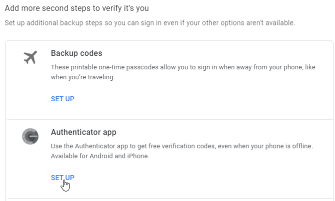 Configuration du code Google Authenticator Configuration de l'application Authenticator pour obtenir des codes secrètes.