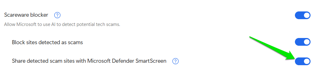 Activer le partage de données avec SmartScreen dans Edge