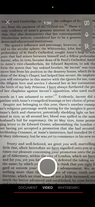 Sélection de ce que vous souhaitez numériser dans l'application OneDrive sur iPhone. 