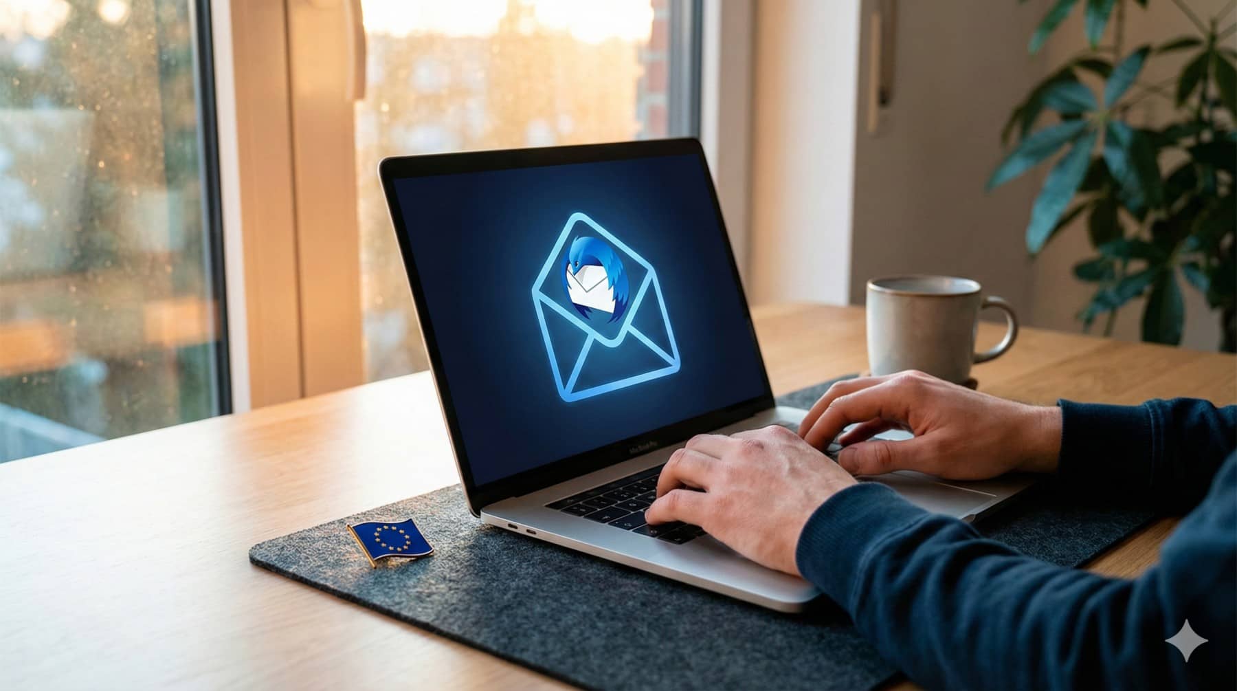 le logo mozilla thundermail sur l'écran d'un ordinateur portable